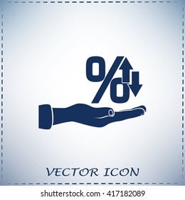 percentages up and down Flat design style