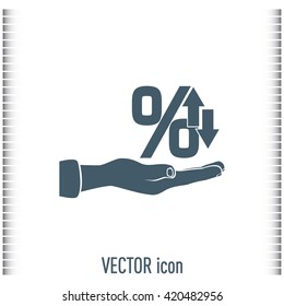 percentages up and down Flat design style