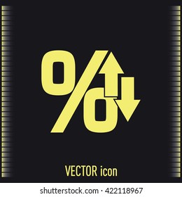 percentages up and down Flat design style