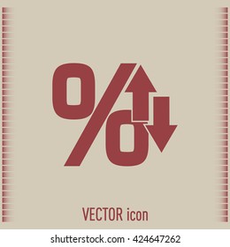 percentages up and down Flat design style
