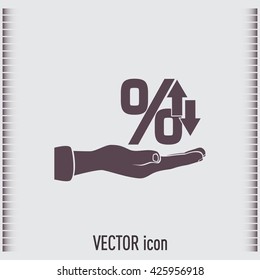 percentages up and down Flat design style