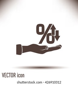 percentages up and down Flat design style