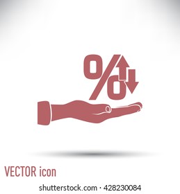 percentages up and down Flat design style