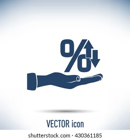 percentages up and down Flat design style