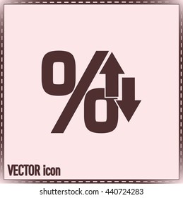 percentages up and down Flat design style