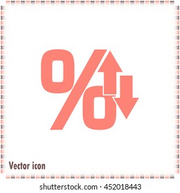percentages up and down Flat design style