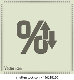 percentages up and down Flat design style