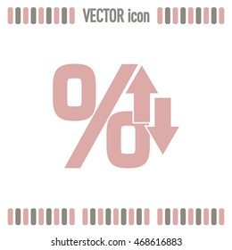 percentages up and down Flat design style