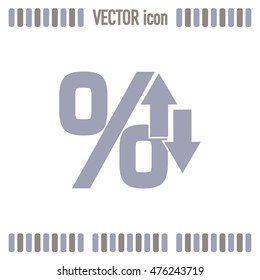 percentages up and down Flat design style