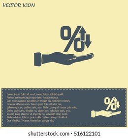 percentages up and down Flat design style