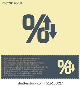 percentages up and down Flat design style