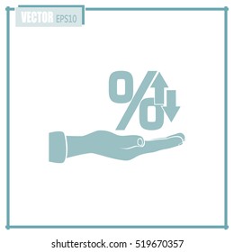 percentages up and down Flat design style