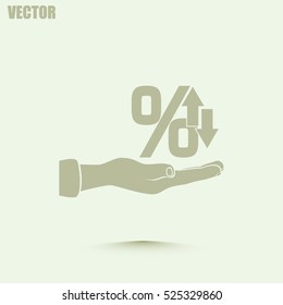 percentages up and down Flat design style