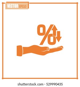 percentages up and down Flat design style