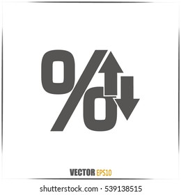 percentages up and down Flat design style