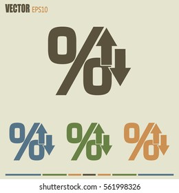 percentages up and down Flat design style