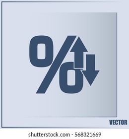 percentages up and down Flat design style