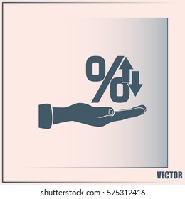 percentages up and down Flat design style