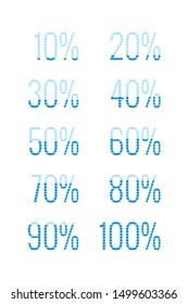 percentages on numbers. vector percent slices. percentage numbers