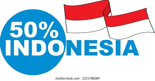 percentation indonesian flag vector illustration