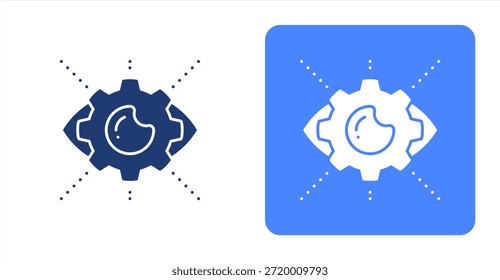 Percepción Glifo Ilustración de icono de fondo de color de dos tonos y contraste
