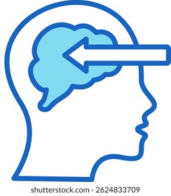 Perception Icon Blue Vector Illustration