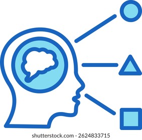 Perception Icon Blue Vector Illustration