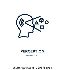 perception icon from brain process collection. Thin linear perception, human, medical outline icon isolated on white background. Line vector perception sign, symbol for web and mobile