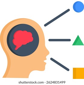 Ilustração de Vetor Simples com Ícone de Percepção