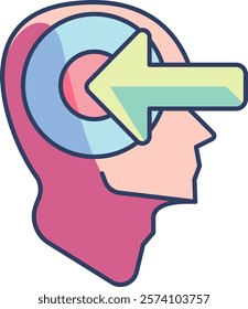 Perception Icon - Lineal Color Style - Neuroscience Theme