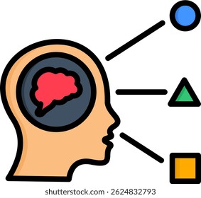 Ícone de percepção Ilustração de vetor de cor linear