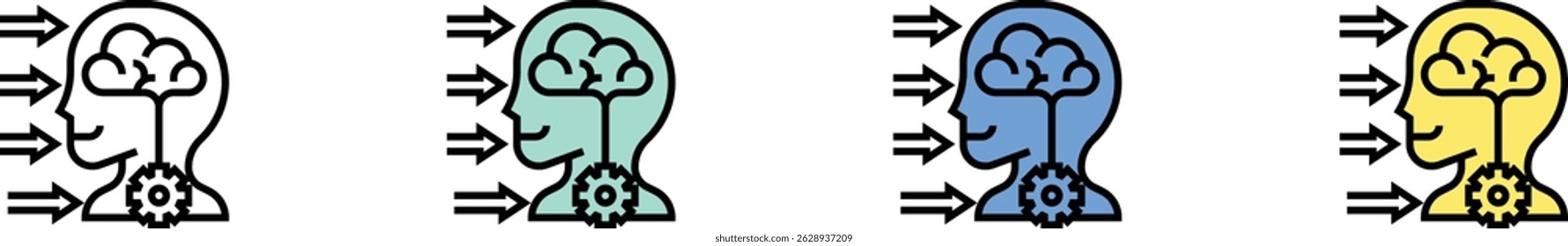 perception icon. Outline, Green, Blue and Yellow Style Design Isolated On White Background