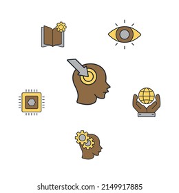 perception icons set color . perception pack symbol vector elements for infographic web
