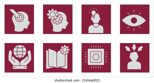 iconos de percepción configurados. símbolo del paquete de percepción elementos vectoriales para web infográfica