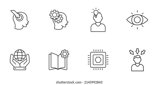 Perception Icons Set . Perception Pack Symbol Vector Elements For Infographic Web