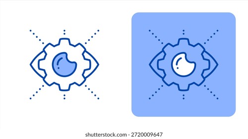 Color de línea de percepciónIlustración de color de dos tonos e icono de fondo contrastante