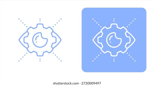 Línea de percepciónColor de dos tonos e ilustración de icono de fondo contrastante