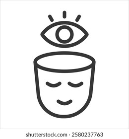 Perception Outline Icon Vector Illustration