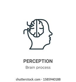 Perception outline vector icon. Thin line black perception icon, flat vector simple element illustration from editable brain process concept isolated on white background