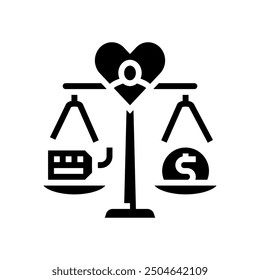 perception value consumer behavior glyph icon vector. perception value consumer behavior sign. isolated symbol illustration