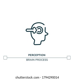 perception vector line icon. Simple element illustration. perception outline icon from brain process concept. Can be used for web and mobile
