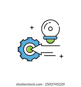Diseño de íconos de Vector de cognición con trazo editable