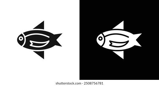 perch fish icon Flat fill set collection