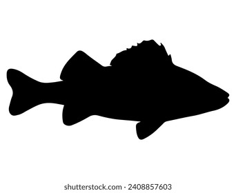 Perch fish silhouette vector art white background