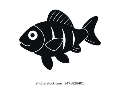 Perch  fish silhouette Vector illustration with a white background