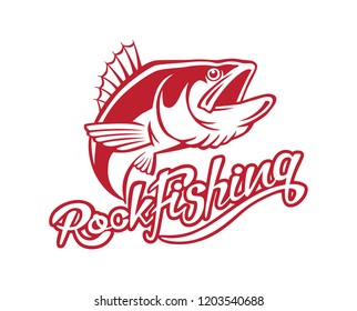 perch fishing logo