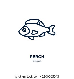 perch icon from animals collection. Thin linear perch, bird, nature outline icon isolated on white background. Line vector perch sign, symbol for web and mobile