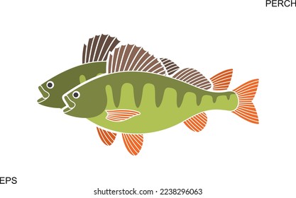 Logo de Perch. Perca aislada sobre fondo blanco