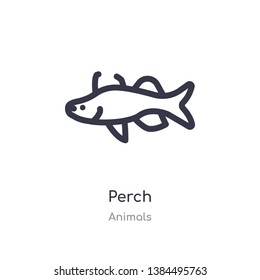 perch outline icon. isolated line vector illustration from animals collection. editable thin stroke perch icon on white background