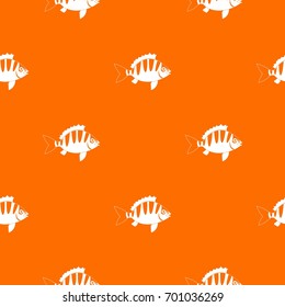 Perch pattern repeat seamless in orange color for any design. Vector geometric illustration